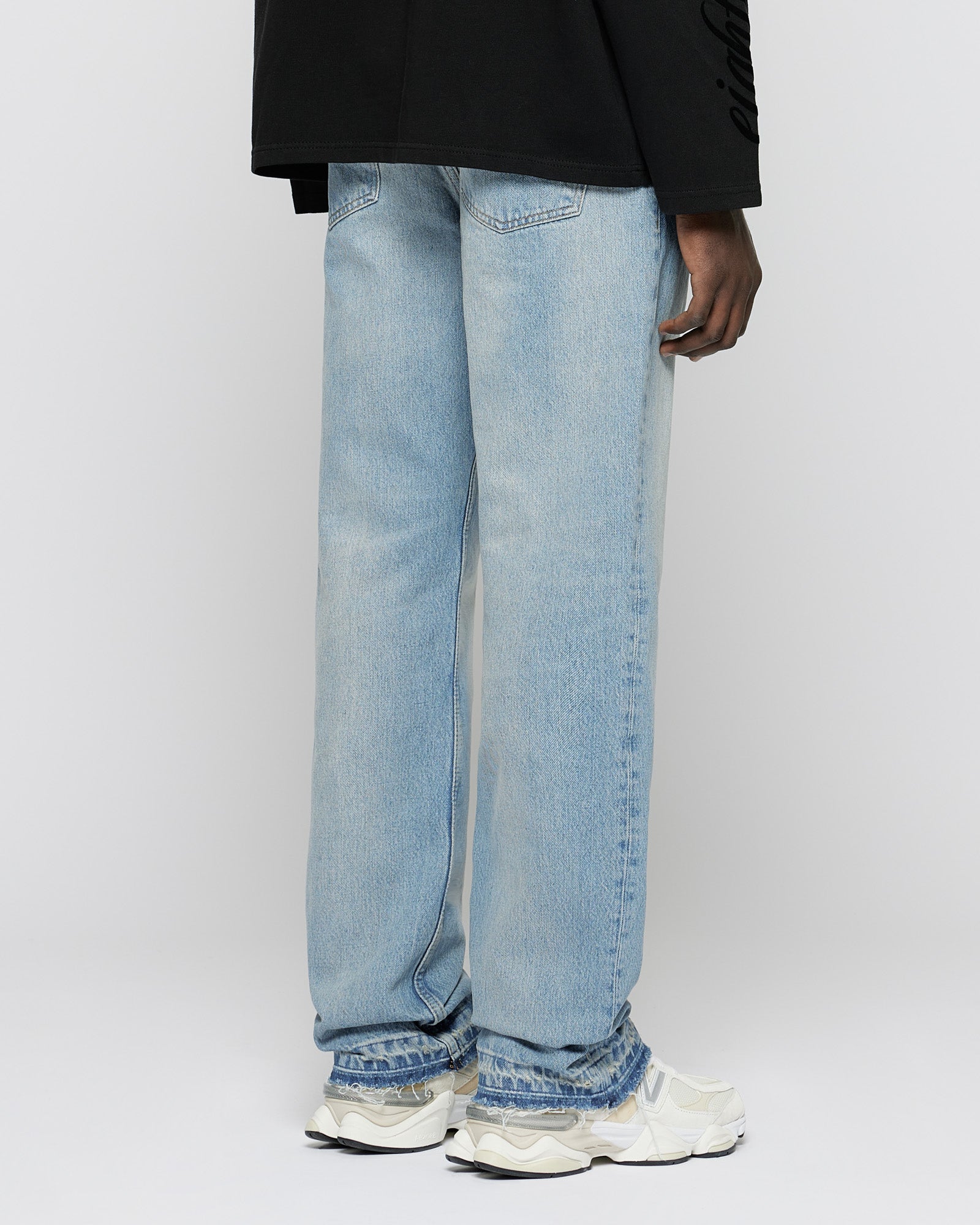 Open Hem Straight Denim