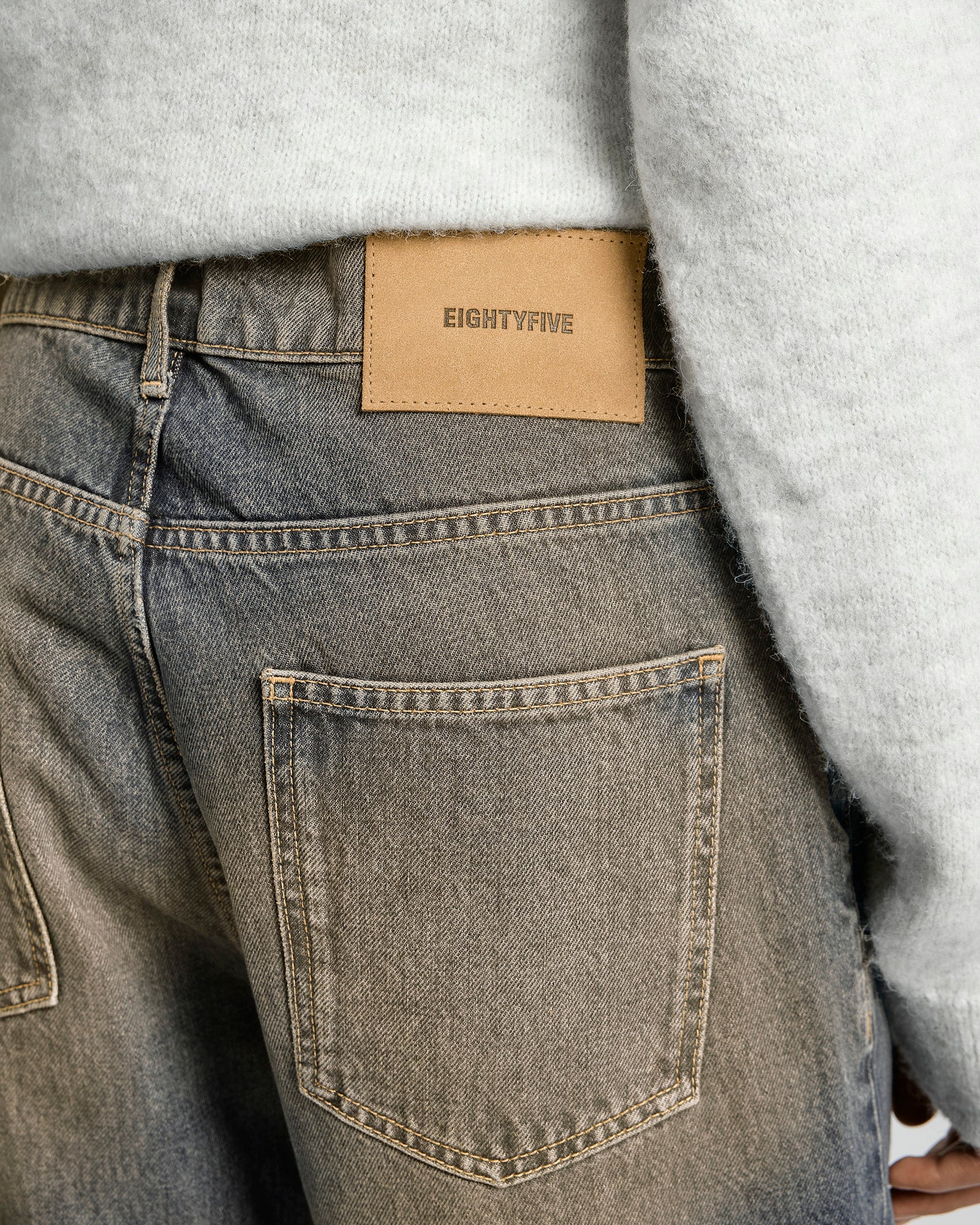 Knee Cut Baggy Denim