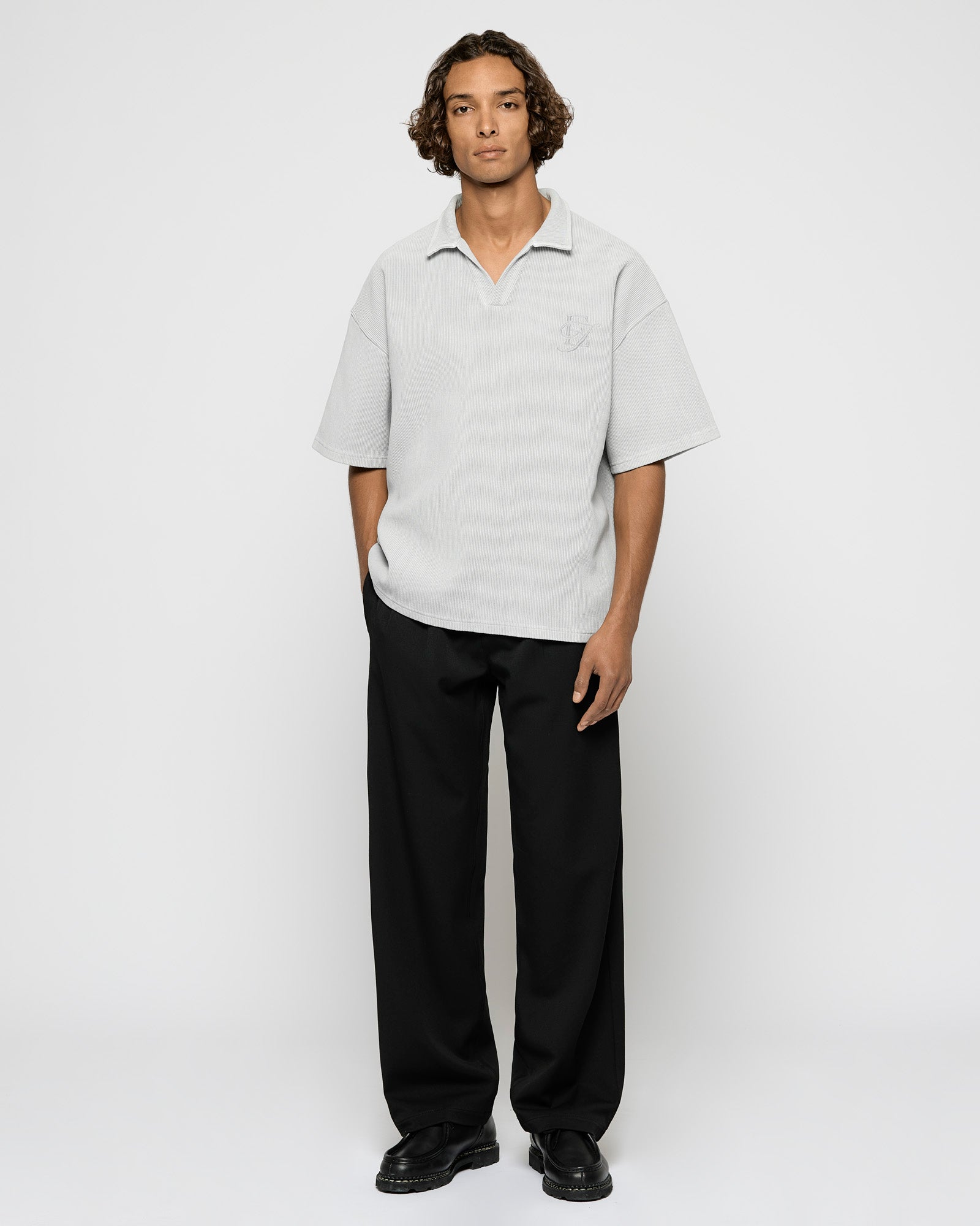 Ribbed Polo T-Shirt