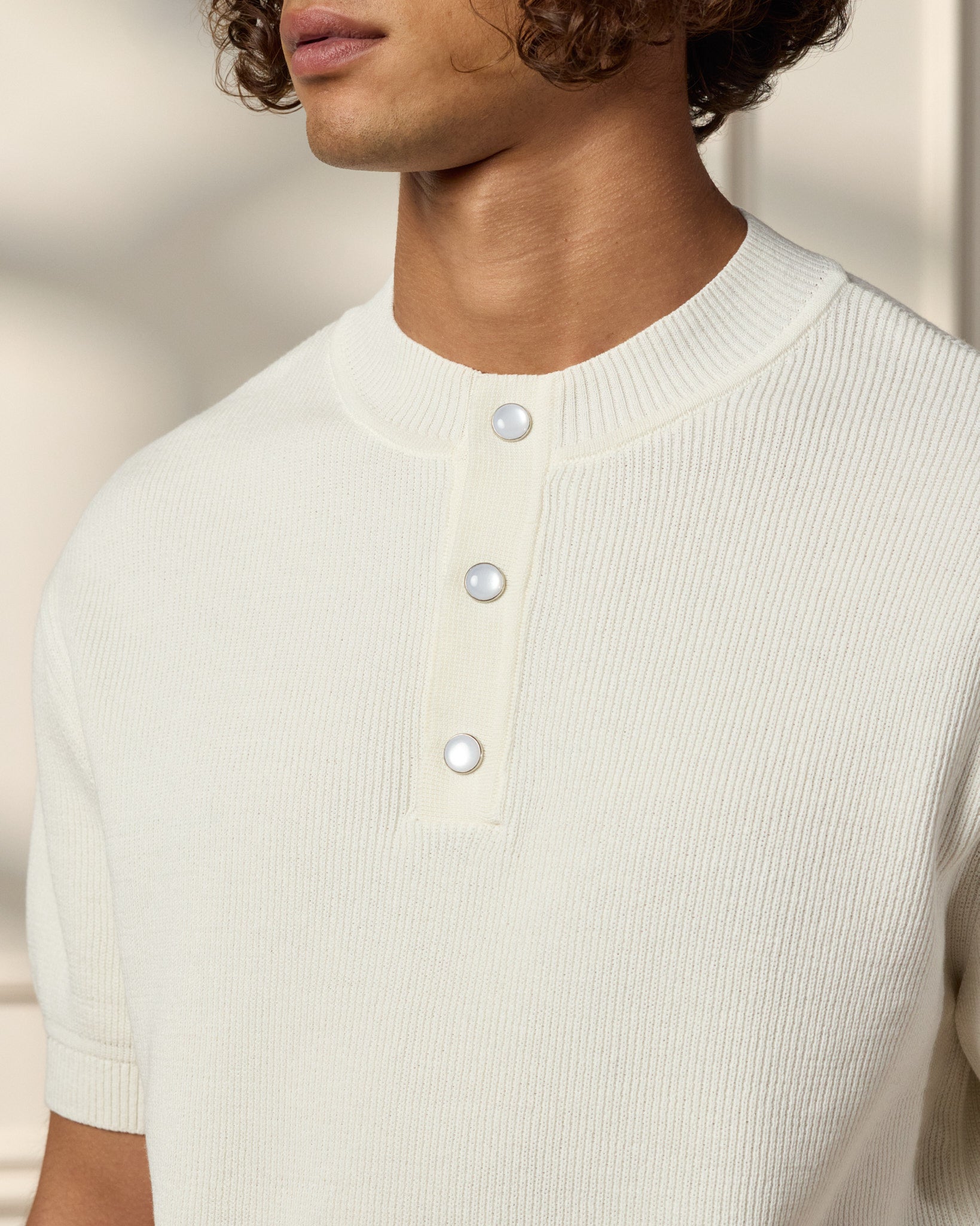 Knitted Henley Polo