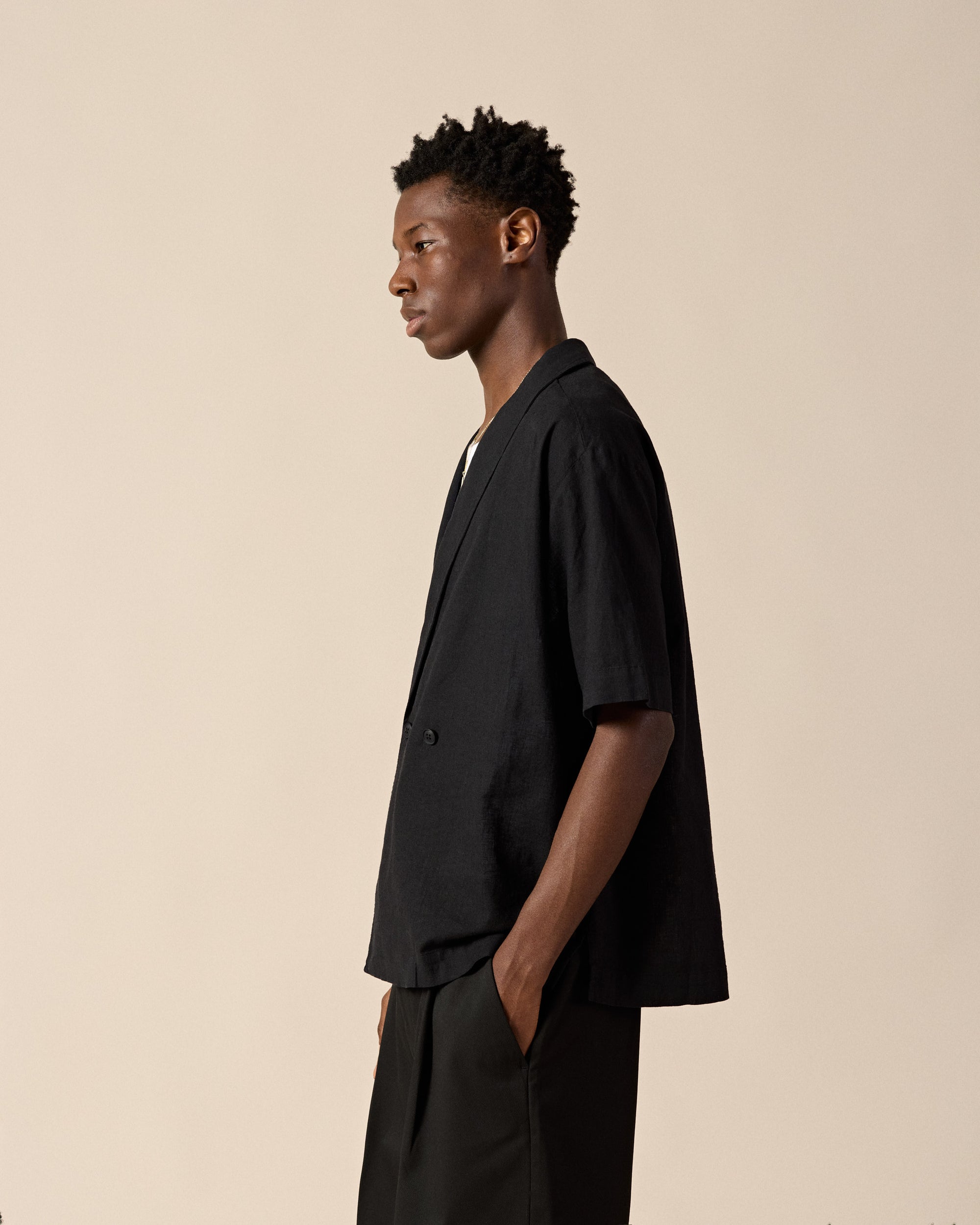 Double-Breasted Cotton Linen Shirt